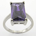 Stunning 925 Sterling Silver Amethyst Cubic Zirconia Ring Size 7